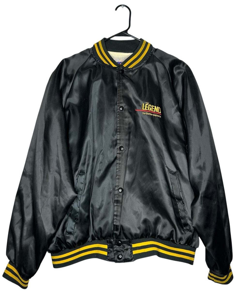 Vintage MVP Corp Inc Mens Jacket Black Satin The Legend Better Battery size XXXL